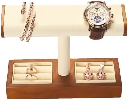Massivholz-Uhr-Display-Stand T-Bar-Uhr-Stand Schmuckhalter-Stand Uhrenkoffer für Männer Uhrenhalter-Organisator für Männer