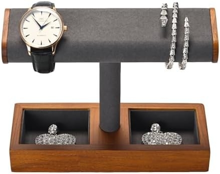 Massivholz-Uhr-Display-Stand T-Bar-Uhr-Stand Schmuckhalter-Stand Uhrenkoffer für Männer Uhrenhalter-Organisator für Männer