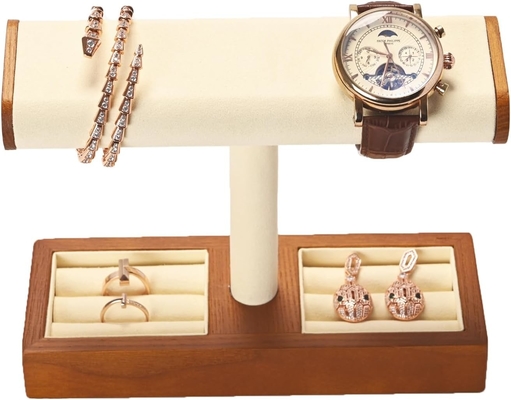 Massivholz-Uhr-Display-Stand T-Bar-Uhr-Stand Schmuckhalter-Stand Uhrenkoffer für Männer Uhrenhalter-Organisator für Männer