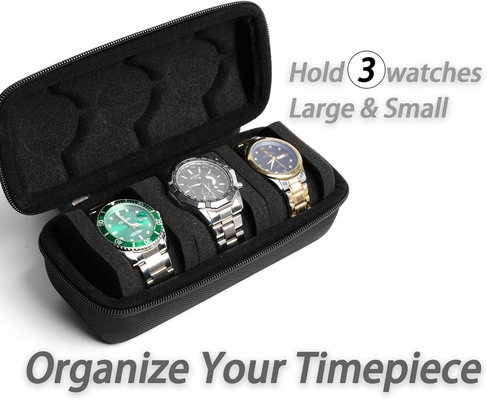 3 Uhr-Reisetasche Roll, Hard Watch Carry Case Roll Display-Speicherhalter Box mit weichen Schaumkissen fit alle Größen