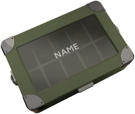 CASE ELEGANCE Militär 10 Slot Uhrenkasten Hülle Organisator für Männer, echtes Glas Top, Modularer Valet Tray,