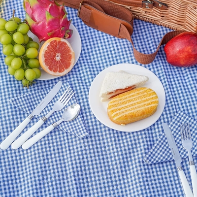 Wicker-Picknickkorb mit Deckel und Griff robuster Gewebter Körper mit waschbarer Auskleidung für Ostern, Muttertag, Outdoor-Camping