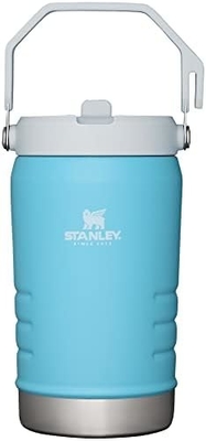 IceFlow Edelstahlflasche mit Stroh, Vakuumisolierte Wasserflasche für Zuhause, Büro oder Auto, wiederverwendbare Tasse