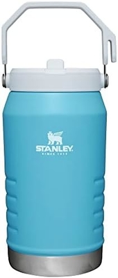 IceFlow Edelstahlflasche mit Stroh, Vakuumisolierte Wasserflasche für Zuhause, Büro oder Auto, wiederverwendbare Tasse