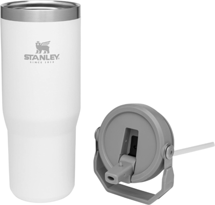 IceFlow Edelstahlflasche mit Stroh, Vakuumisolierte Wasserflasche für Zuhause, Büro oder Auto, wiederverwendbare Tasse