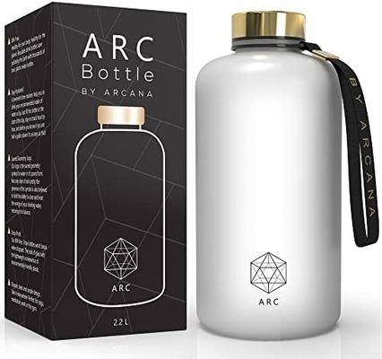 ARCANA Arc Wasserflasche mit Zeitmarker - Motivations-Wasserflaschen mit Zeit zum Trinken - BPA-freier Eiskarton