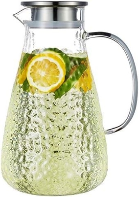 Karafu-Glaskrug mit Deckel, 68 Oz Hitzebeständiger Wasserkrug für heißes/kaltes Wasser, Eistee und Saft Getränke klar