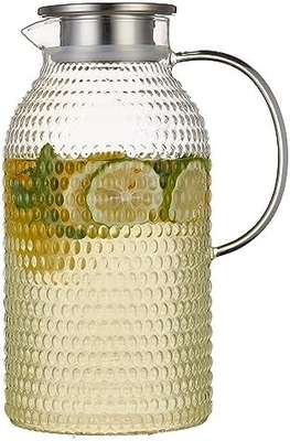 Karafu-Glaskrug mit Deckel, 68 Oz Hitzebeständiger Wasserkrug für heißes/kaltes Wasser, Eistee und Saft Getränke klar