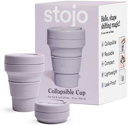 Zusammenklappbare Reisekuppe - Sage Grün, 12oz / 355ml - undicht wiederverwendbare Taschengröße Siliconeflasche
