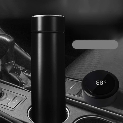 Wasserflasche mit LED-Temperaturanzeige,Doppelmauerte Vakuum-isolierte Wasserflasche,Edelstahl Sport Automotive