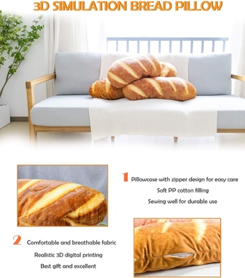 40 in 3D Simulation Brotform Kissen Weiches Lendenbein Baguette Rückenkissen Lustiges Essen Plush Stoffspielzeug