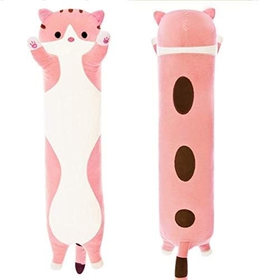 WUYU Schöne Katzenpuppe Schöne Zeichentrickfilm weich gefülltes Kätzchen Kissen Langwerfen Schlafkissen Puppe Spielzeug Geschenk für Kinder