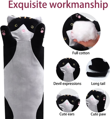 WUYU Schöne Katzenpuppe Schöne Zeichentrickfilm weich gefülltes Kätzchen Kissen Langwerfen Schlafkissen Puppe Spielzeug Geschenk für Kinder