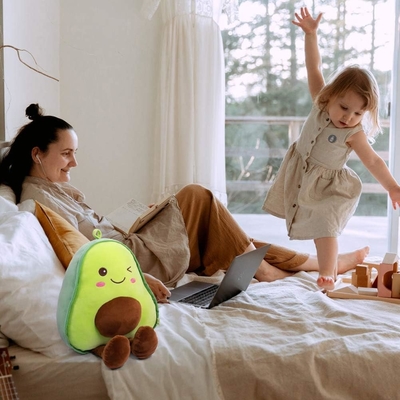 16.5 Zoll kuscheln gefüllte Avocado Frucht weich plüsch Werfen Kissen Geschenk für Kinder, Lebensmittel in Form werfen Kissen Spielzeug für Weihnachten