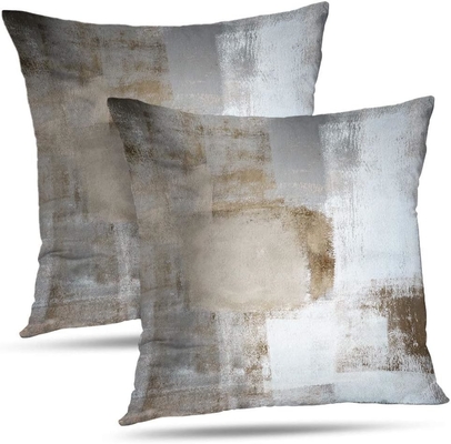 Set aus 2 braunen Kunstwerken Zeitgenössischer Dekor Grauer Wohnkultur Umarmung Kissenkoffer Kissenkoffer 18x18 Zoll