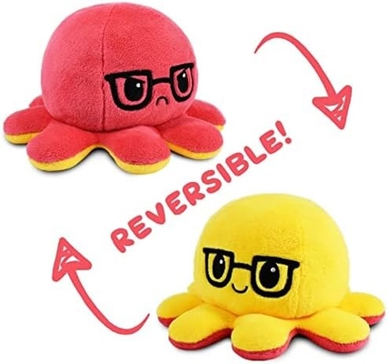 TeeTurtle - Der Original-Reversible Octopus Plushie - Liebe + Hass - Süße Sinnes-Fidget gefüllte Tiere, die deine