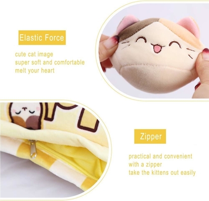 REFAHB Schönes Plüssigkissen Kissenwerfen Ausnehmbares Stofftier Spielzeug Kreative Geschenke für Mädchen (Kitten)