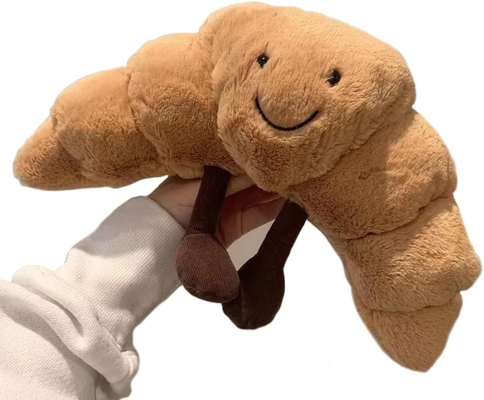 Gewichtet 9 &quot;Plüsch Croissant Plüsch Süßes Lächeln Croissant Brot Kissen Gefüllte Tiere Komische weiche Nahrung Plushies