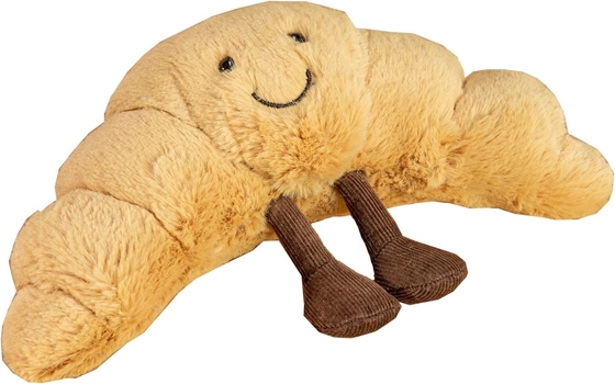 Gewichtet 9 &quot;Plüsch Croissant Plüsch Süßes Lächeln Croissant Brot Kissen Gefüllte Tiere Komische weiche Nahrung Plushies