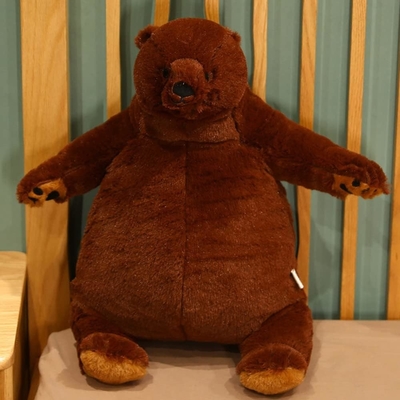 23.6in Dunkelbrauner Teddybär Plüsch-Spielzeug Simulation Djungelskog Teddybär Gefülltes Tier Puppenhaus