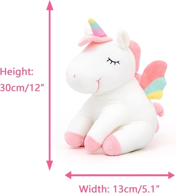 Lazada Einhorn gefülltes Tier Plüsch-Spielzeug Mädchen Geschenke mit Regenbogenflügeln Weiß 12 Zoll