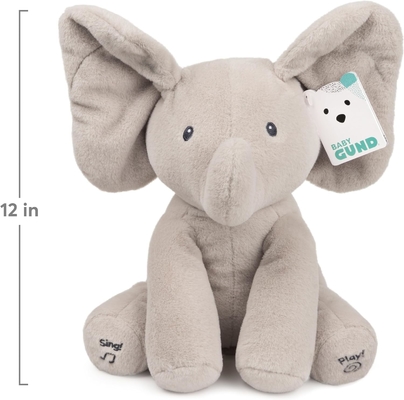 GUND Baby Animation Flappy der Elefant Plush, singendes gefülltes Tier Baby Spielzeug für 0 Jahre und älter, grau, 12 &quot;
