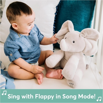 GUND Baby Animation Flappy der Elefant Plush, singendes gefülltes Tier Baby Spielzeug für 0 Jahre und älter, grau, 12 &quot;