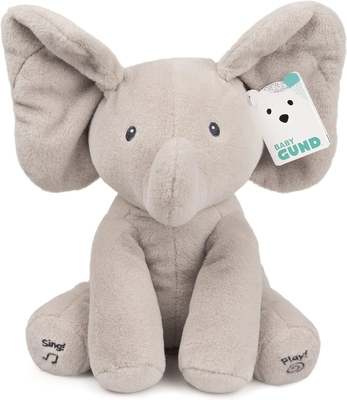 GUND Baby Animation Flappy der Elefant Plush, singendes gefülltes Tier Baby Spielzeug für 0 Jahre und älter, grau, 12 &quot;