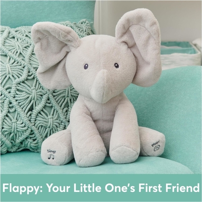 GUND Baby Animation Flappy der Elefant Plush, singendes gefülltes Tier Baby Spielzeug für 0 Jahre und älter, grau, 12 &quot;