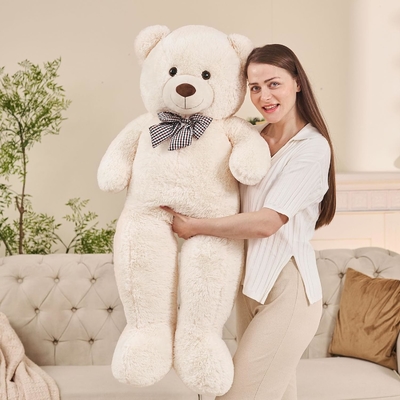 Misscindy Riesen Teddybär Plüsch gefüllte Tiere für Freundin oder Kinder 47 Zoll, (weiß)