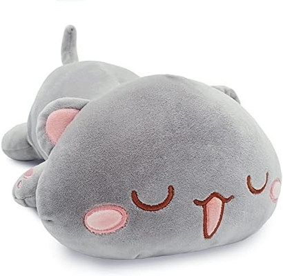 Onsoyours niedliches Kätzchen Plush-Spielzeug 25,5 &quot;gefülltes Tier Haustier Kitty Soft Anime Katze großes Plush-Kissen für Kinder (Weiß A, 25.5