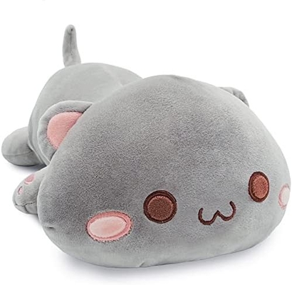 Onsoyours niedliches Kätzchen Plush-Spielzeug 25,5 &quot;gefülltes Tier Haustier Kitty Soft Anime Katze großes Plush-Kissen für Kinder (Weiß A, 25.5