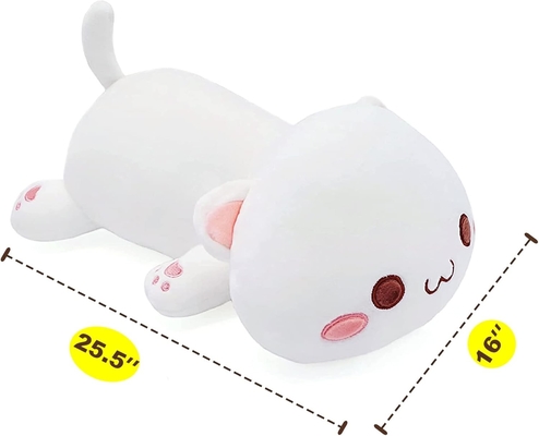 Onsoyours niedliches Kätzchen Plush-Spielzeug 25,5 &quot;gefülltes Tier Haustier Kitty Soft Anime Katze großes Plush-Kissen für Kinder (Weiß A, 25.5
