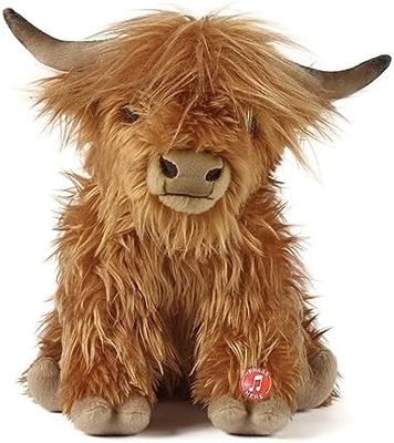 Braunes gefülltes Tier. ♪ Farm-Spielzeug mit Klang. ♪ Weiches Spielzeug Geschenk für Kinder. ♪ Naturli Umweltschonendes Plüssig.