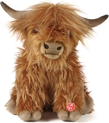 Braunes gefülltes Tier. ♪ Farm-Spielzeug mit Klang. ♪ Weiches Spielzeug Geschenk für Kinder. ♪ Naturli Umweltschonendes Plüssig.