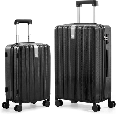 2 Stück Sätze Gepäck mit Rädern PC Hard Shell Koffer Leichtgewicht Checked Tsa Gepäck Großer Reisetasche
