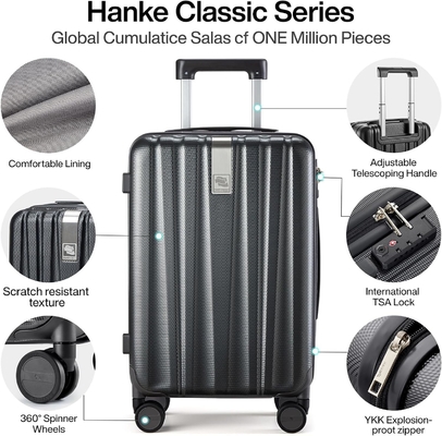 2 Stück Sätze Gepäck mit Rädern PC Hard Shell Koffer Leichtgewicht Checked Tsa Gepäck Großer Reisetasche