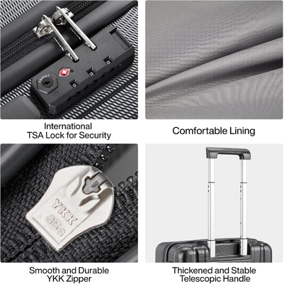 2 Stück Sätze Gepäck mit Rädern PC Hard Shell Koffer Leichtgewicht Checked Tsa Gepäck Großer Reisetasche