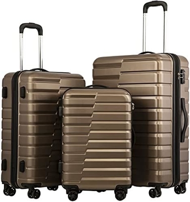 Koffer PC ABS TSA Gepäck 3 Stück Set Schloss Spinner tragen (Teal blau)