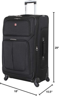 Weitfüllbares Gepäck, schwarz, groß 29 Zoll.
