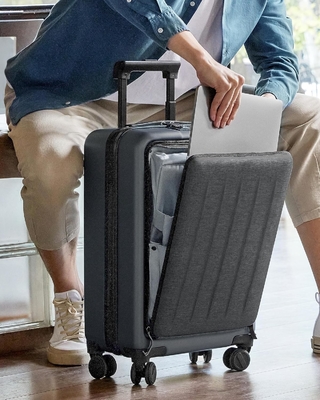 Gepäck 22 X 14 X 9 Fluggesellschaft genehmigt, 20 Zoll Gepäck mit Front Laptop Abteil, doppelte Spinner Räder, Hardside PC