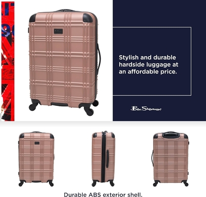 Leichtgewichtes, hartes 4-Rad-Spinner-Reisegepäck, Roségold, 24 Zoll eingecheckt.