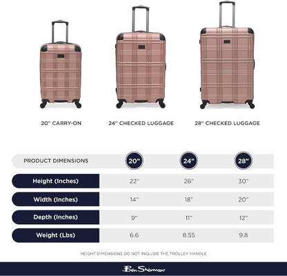 Leichtgewichtes, hartes 4-Rad-Spinner-Reisegepäck, Roségold, 24 Zoll eingecheckt.