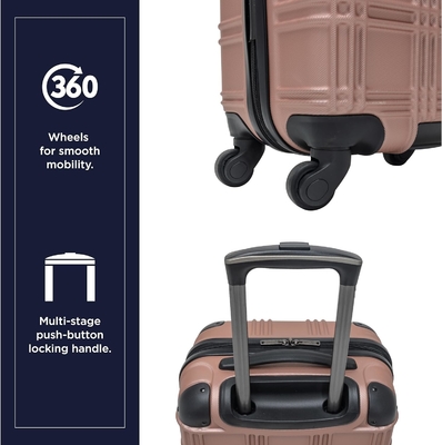 Leichtgewichtes, hartes 4-Rad-Spinner-Reisegepäck, Roségold, 24 Zoll eingecheckt.