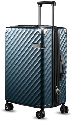 Gepäck 22x14x9 Fluggesellschaft zugelassen - 35L Polycarbonat ausweitbarer Hard Shell Koffer mit Drehrädern (Schwarz, 20 Zoll)
