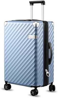 Gepäck 22x14x9 Fluggesellschaft zugelassen - 35L Polycarbonat ausweitbarer Hard Shell Koffer mit Drehrädern (Schwarz, 20 Zoll)
