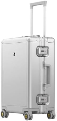 20&quot; Aluminium Gepäck Hardside Koffer, Reißverschluss Gepäck mit TSA Schloss und Spinner Räder - Silber