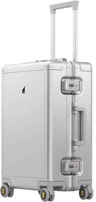 20&quot; Aluminium Gepäck Hardside Koffer, Reißverschluss Gepäck mit TSA Schloss und Spinner Räder - Silber