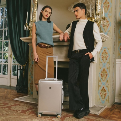 20&quot; Aluminium Gepäck Hardside Koffer, Reißverschluss Gepäck mit TSA Schloss und Spinner Räder - Silber