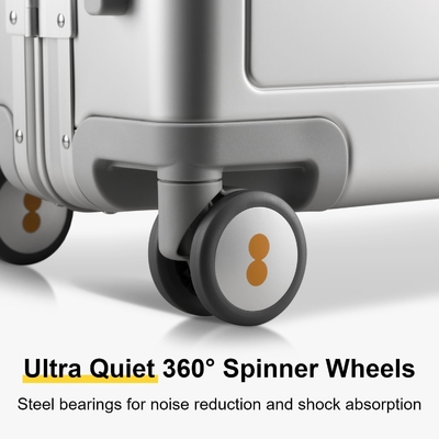 20&quot; Aluminium Gepäck Hardside Koffer, Reißverschluss Gepäck mit TSA Schloss und Spinner Räder - Silber